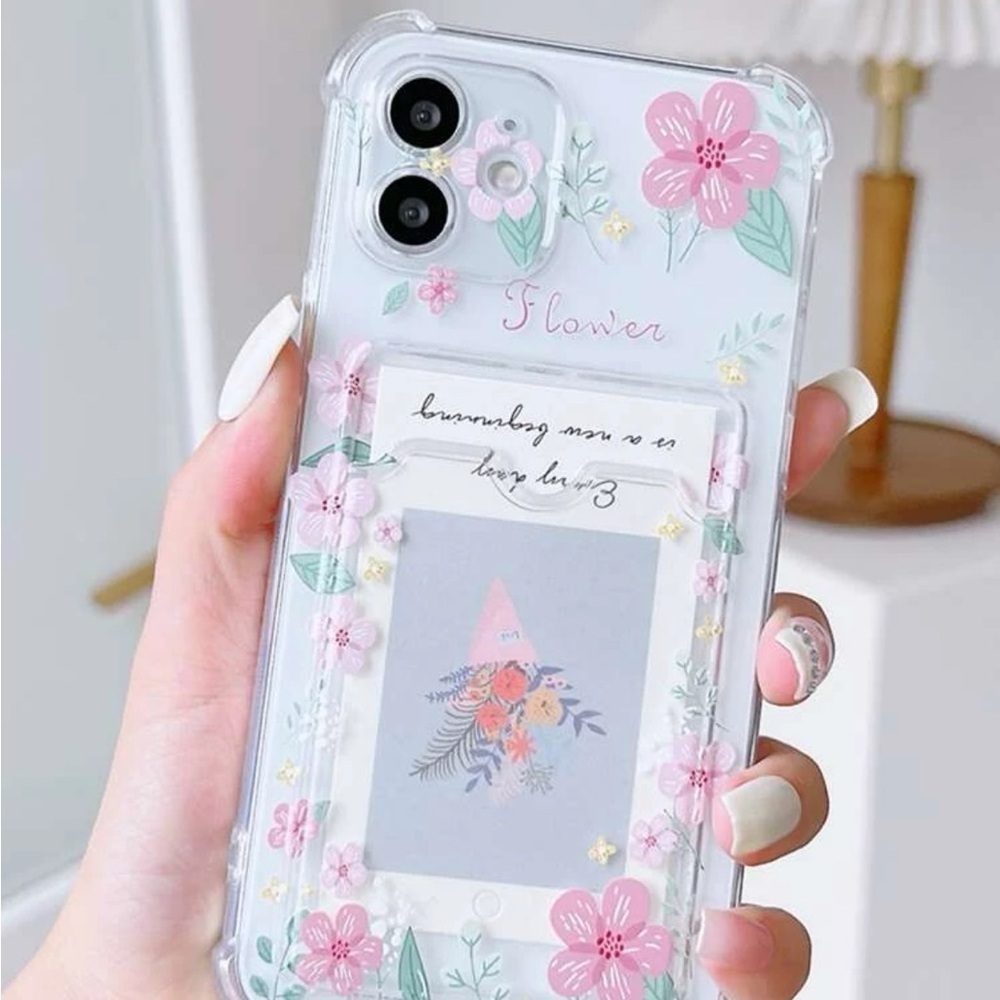 ⚠️Clearance🌸iPhone 13/Pro/Pro Max/Mini Cute Floral iPhone Case With Card Slot - Picture 3 of 4